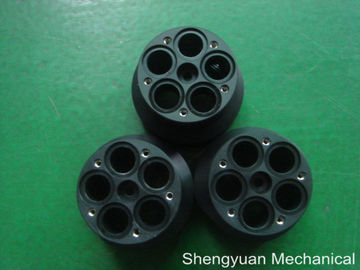 Customized Precision Turned Part , Black ABS Electric Eire Connecting Junction Base