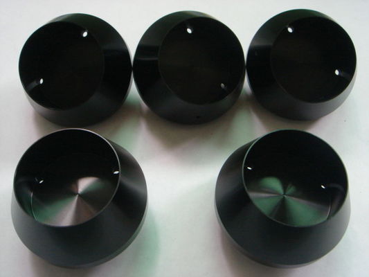 Partes dadas vuelta precisión de aluminio AL6061-T6 con negro anodizadas