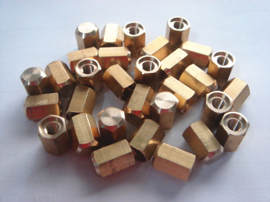 Precisión de encargo que trabaja a máquina, piezas de torneado del CNC del latón del latón del buje hexagonal del CNC