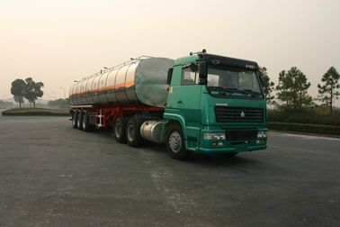 Aluminio químico del acero del semi-remolque de 42000 del litro del tanque árboles líquidos del camión 3