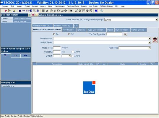 Software de diagnóstico automotriz del catálogo 04/2012 de los recambios de Tecdoc Tec.Doc Epc